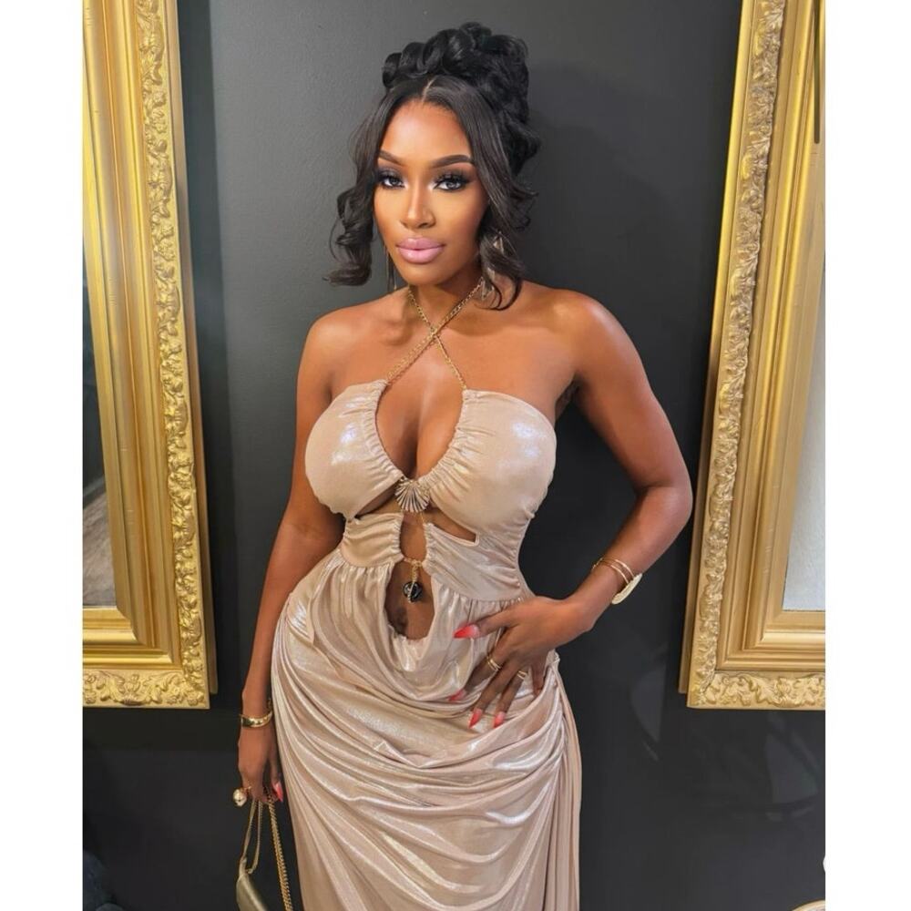 Drapped Metallic Maxi Dress - Picture 6 of 6